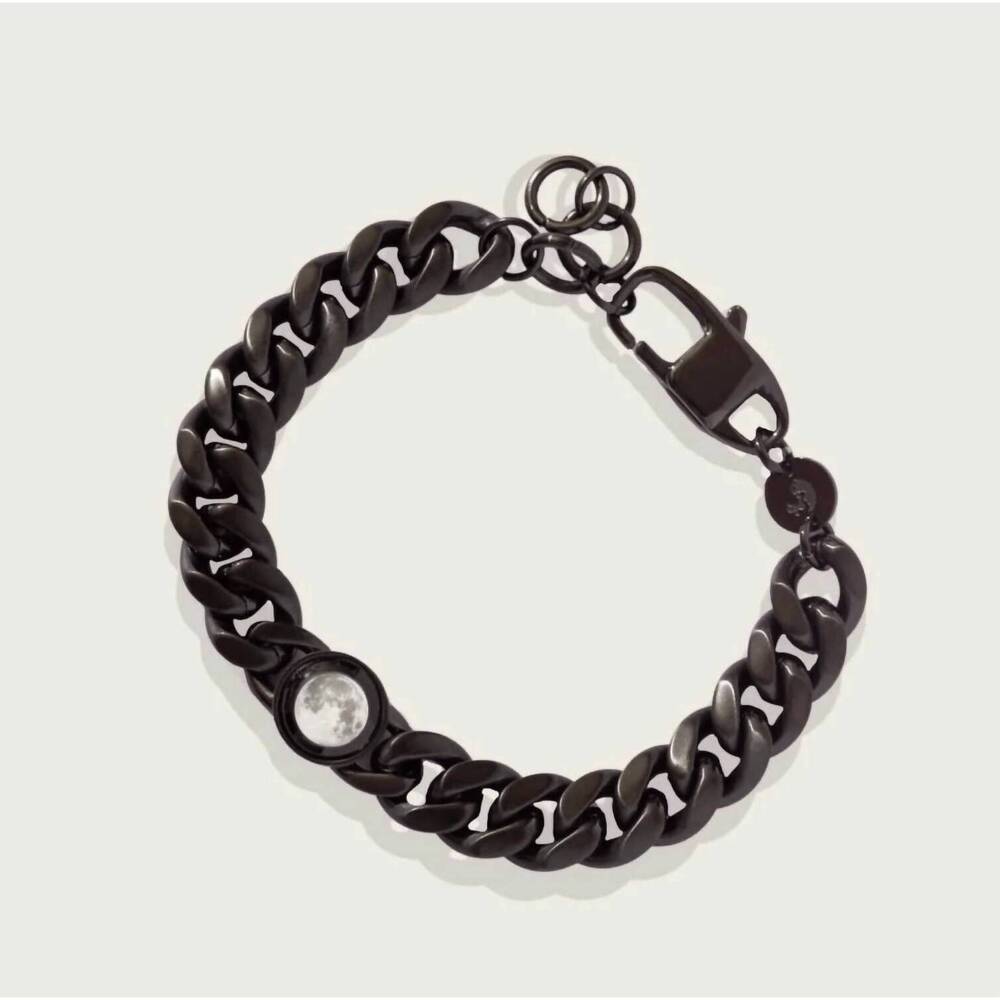 NEW MOONGLOW men's titan stainless steel bracelet in black